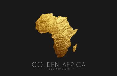 Afrika. Altın Afrika logosu. Yaratıcı Afrika logo tasarımı