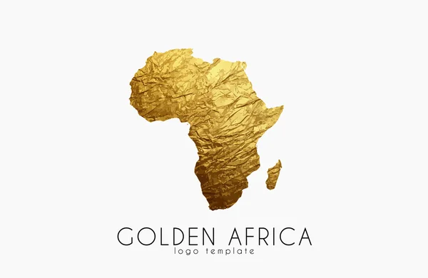 Afrika. Gouden Afrika logo. Creatieve Afrika logo ontwerp — Stockvector