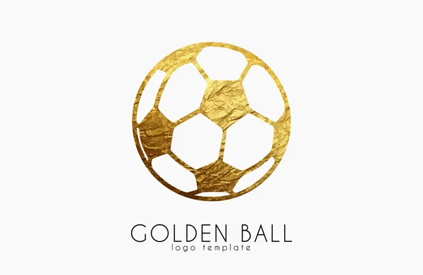 Golden fotbalový míč. Zlatý fotbal. fotbal logo. fotbal logo — Stockový vektor