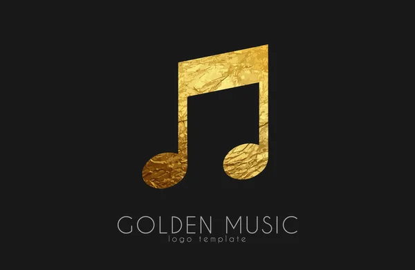 Music note. Golden note. Music logo design — Stock Vector