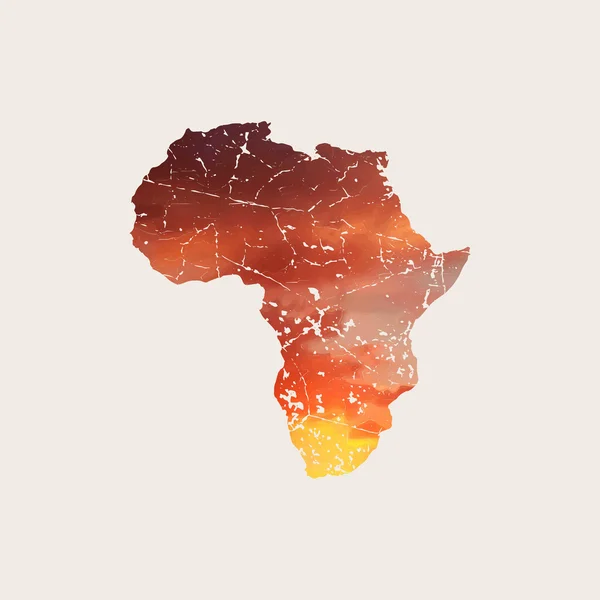 Mapa Afriky. Afrika grunge logo. Afrika logog designu — Stockový vektor