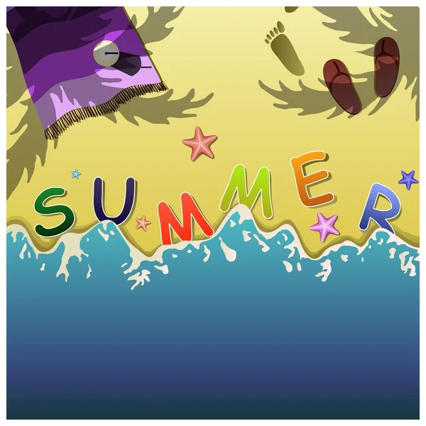 Vacances d'été à la plage — Image vectorielle