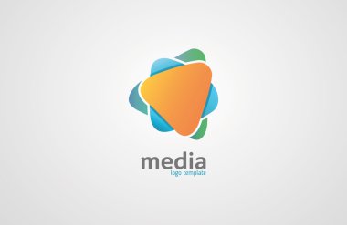 Soyut renkli vektör logosu. Oyun logo. Medya logosunu görmeniz gerekir. Multimedya logosunu görmeniz gerekir. Şirket logosu