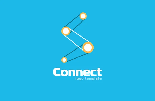 Logotipo de conexión abstracta. Logo de la compañía. Logotipo conceptual — Vector de stock