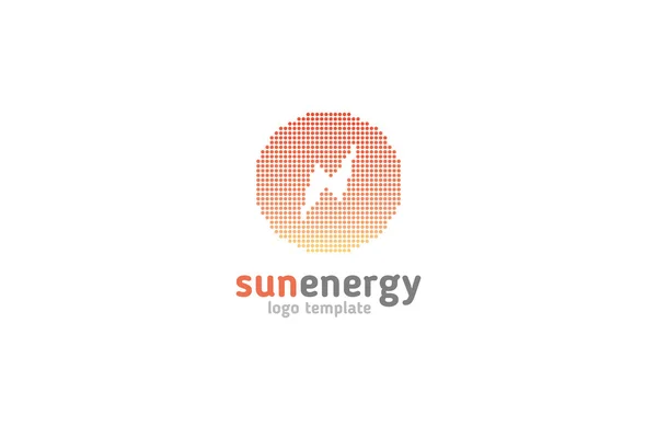 Concetto di progettazione logo energia solare. Modello di segno creativo . — Vettoriale Stock