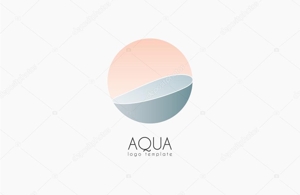 Aqua logo. Logo template. Water logo. Spa logo. Water concept logotype. Circle logo