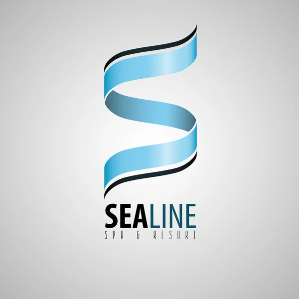 S Logo, Spa und Resort Logo, Spa Logo, Sea Design Logo, Logo für Hotel, s Letter, Sea Logo — Stockvektor