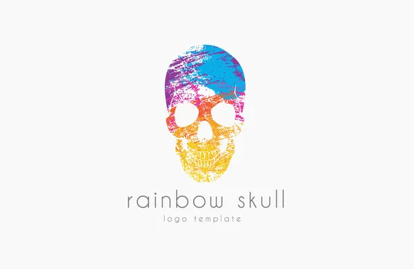 Totenkopf. Regenbogenschädel. Totenkopf-Logo. buntes Logo. Kreatives Totenkopf-Logo — Stockvektor