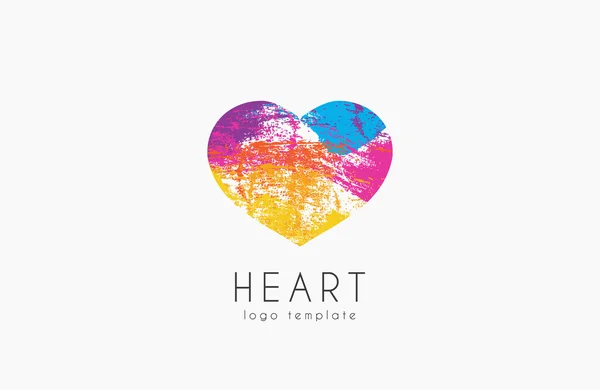 Rainbow heart. Colorful heart. Symbol of love. Heart logo — Stock Vector