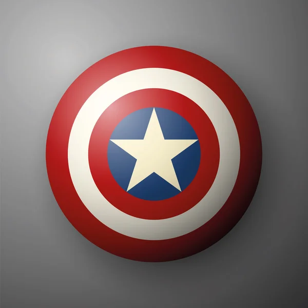 Escudo con una estrella, escudo de superhéroes, escudo de cómics — Vector de stock