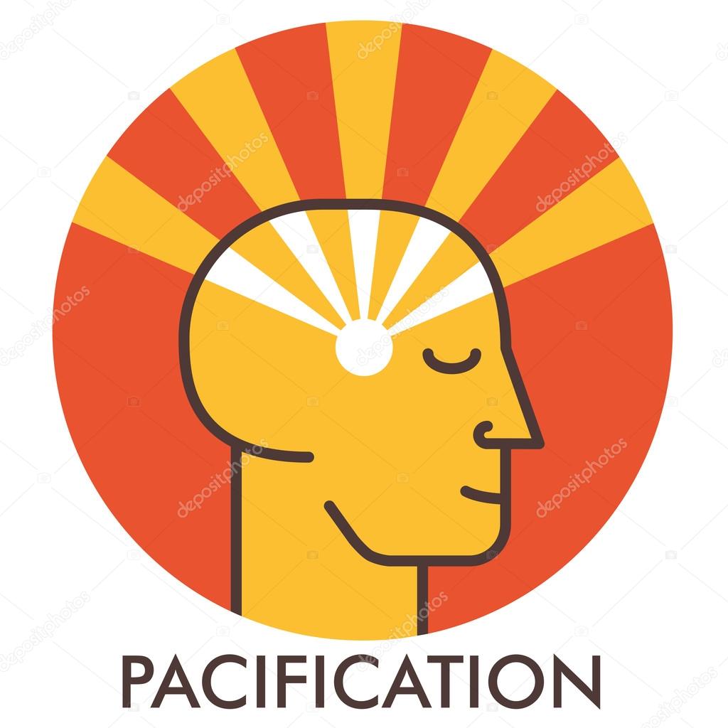 Pacification. tranquility. Sunrise. Sweet Face. Line icon with flat design elements. Flat icon. Flat Design. Icon concept