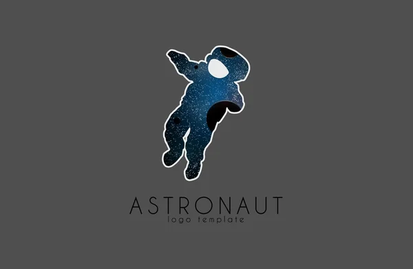 Logo de astronauta. Logo cósmico. Logo de estrellas y planetas. Logo del concepto espacial. Logotipo creativo — Vector de stock