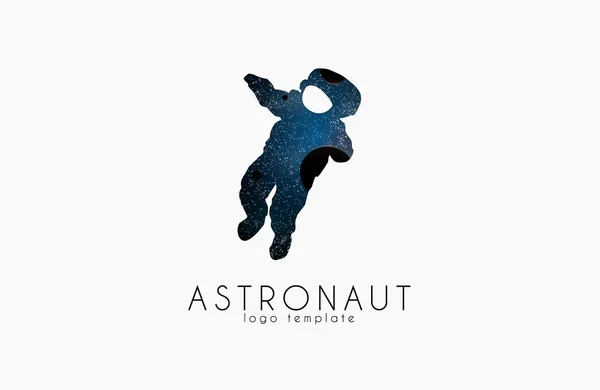 宇宙飛行士のロゴ。宇宙ロゴ。星や惑星のロゴタイプ。空間概念のロゴ。創造的なロゴ — ストックベクタ