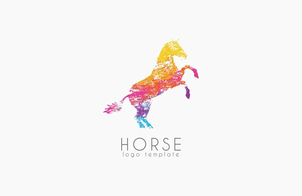 Plantilla emblema logo caballo. Logo creativo. Logo colorido . — Vector de stock