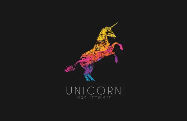 Unicorn logo. Colorful unicorn. Creative logo template — Stock Vector