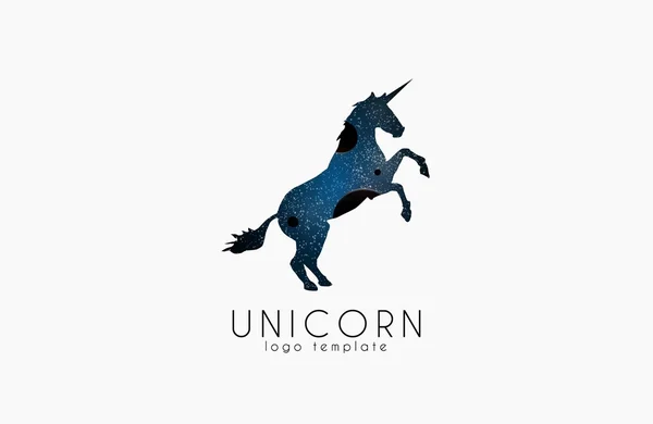 Логотип Unicorn. Космічний єдиноріг. Шаблон креативного логотипу — стоковий вектор