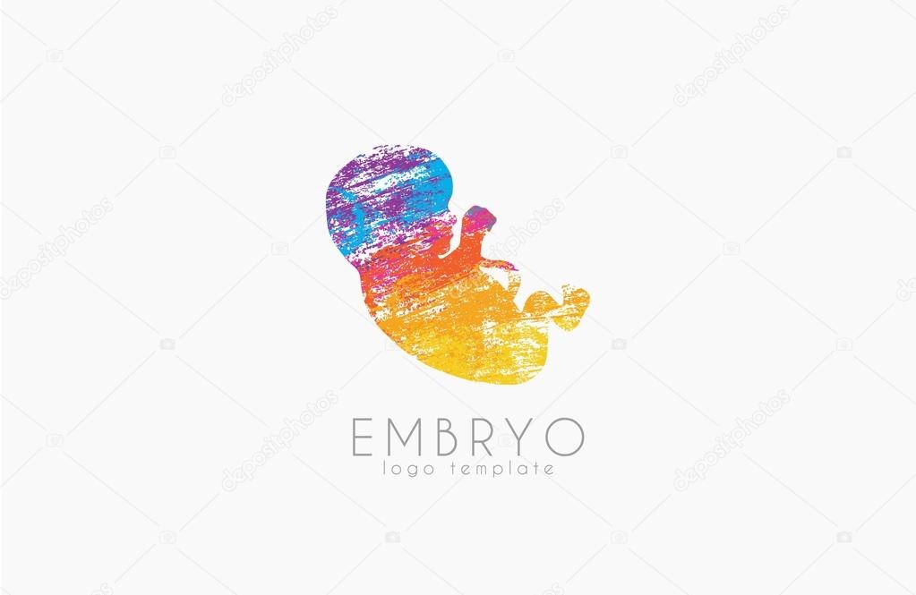 Embryo logo design. Silhouette of embryo baby. Vector illustration