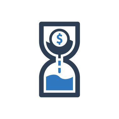 Kum saati para sembolü vektörüdür