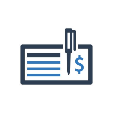 Banka denetim simgesi - para ödeme imzası vektör sembolü