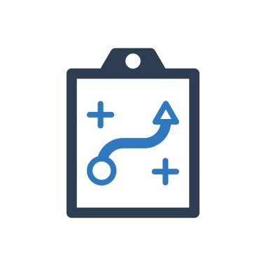 Pano ile strateji simgesi planlama (vektör illüstrasyonu)