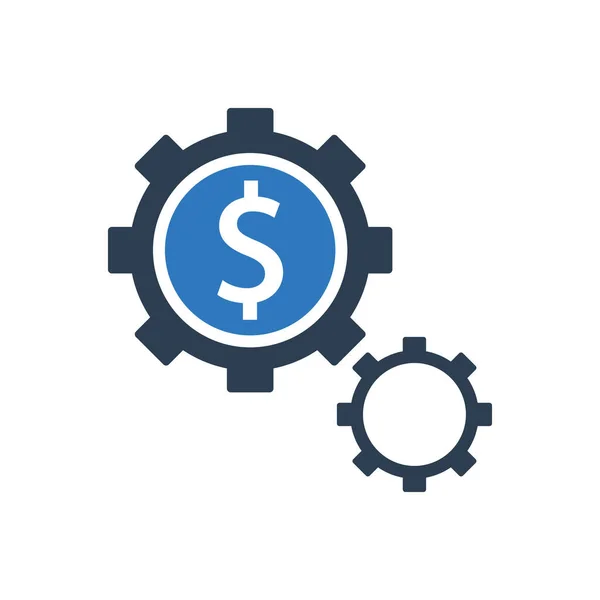 Icono Configuración Dólar Vector Gestión Empresarial Preferencias Ajustes Símbolo Herramientas — Archivo Imágenes Vectoriales