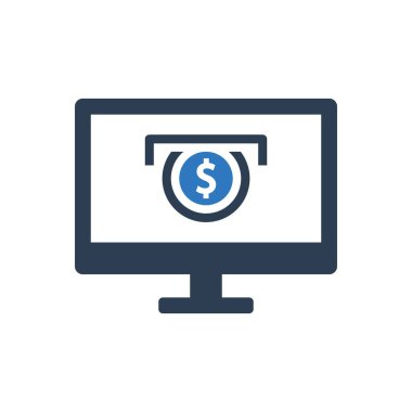 çevrimiçi para ödeme ikonu İnternet Bankacılık bilgisayar sembolü - çevrimiçi kazanç simgesi 