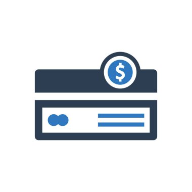 Kredi Kart Simgesi - Vektör illüstrasyonu