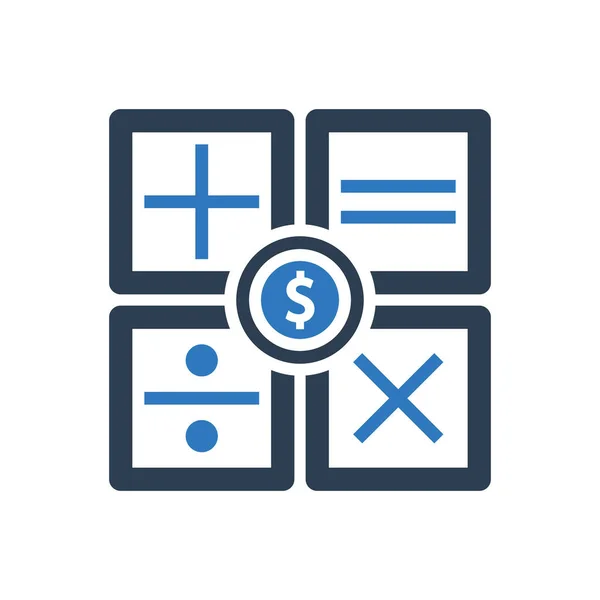 Calculadora Icono Contable Símbolo Dinero Vector Finanzas Matemáticas — Archivo Imágenes Vectoriales