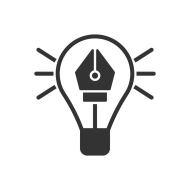 Yaratıcı Tasarım Simgesi - Kalem Aracı Simgesi ile Ampul Simgesi