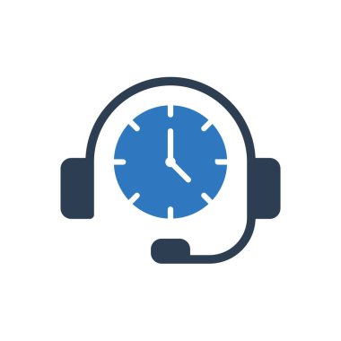 Çağrı Merkezi Zaman Simgesi - Müşteri Desteği Simgesi