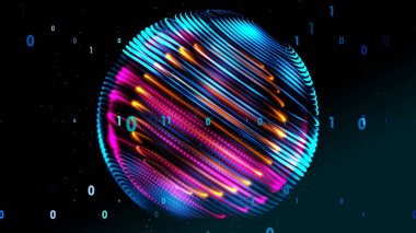 Neon ışıklar yuvarlak şekilli, soyut duvar kağıdı