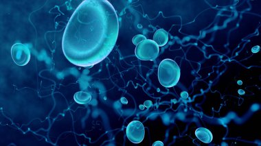 Kan hücreleri 3D görüntüleme, biyoloji konsepti duvar kağıdı