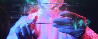 İnsan yeni hologram teknolojisi kullanıyor.