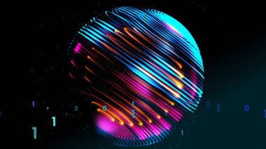Neon ışıklar yuvarlak şekilli, soyut duvar kağıdı