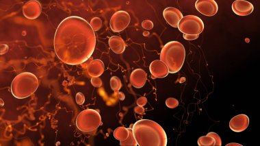 Kan hücreleri 3D görüntüleme, biyoloji konsepti duvar kağıdı