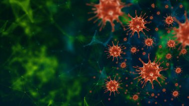 Coronavirus temalı illüstrasyon, salgın konsepti