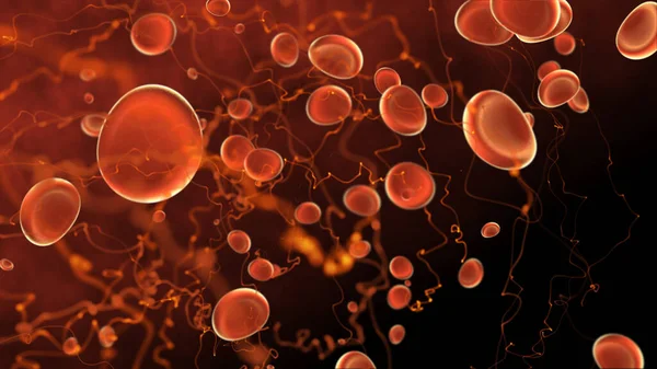 Células Sanguíneas Rendering Biología Concepto Papel Pintado —  Fotos de Stock