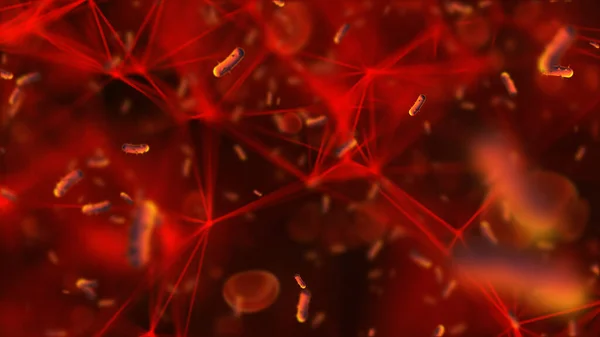 Komórki Krwi Wirusy Tło Koncepcji Biologii — Zdjęcie stockowe