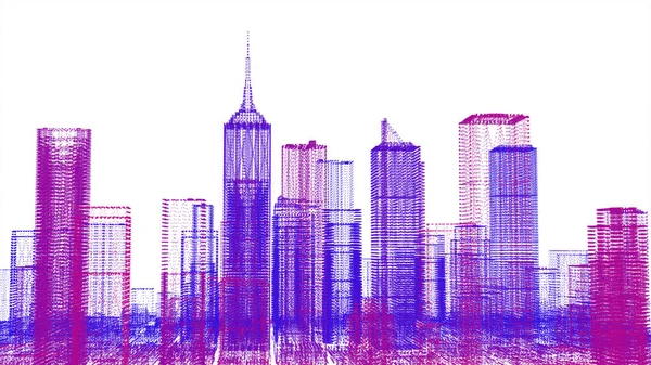 Framtida Cyber City Koncept Illustration — Stockfoto