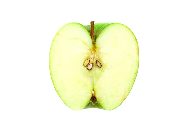 Зелене яблуко в розрізі — стокове фото