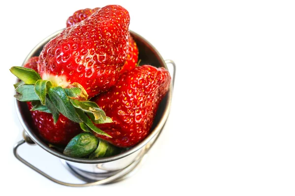 Strawberries in a bucket — Stock Photo, Image