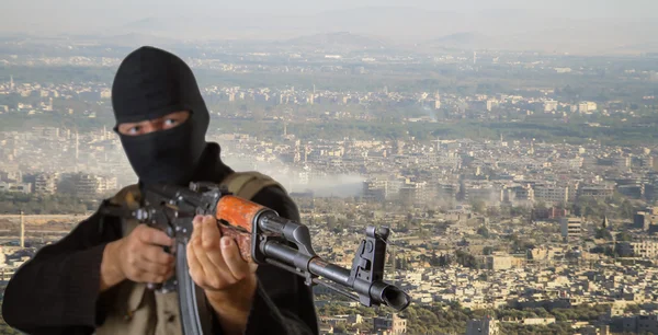 Schauspieler gibt sich als Terrorist aus — Stockfoto