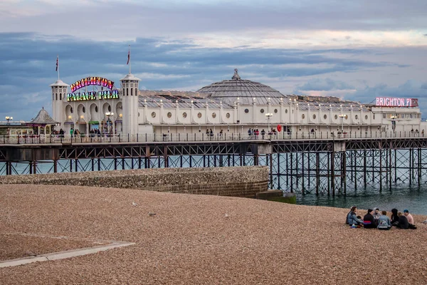 Ηλιοβασίλεμα Πάνω Από Brighton Pier Αγγλία Ηνωμένο Βασίλειο Παραλία Αγγλία — Φωτογραφία Αρχείου