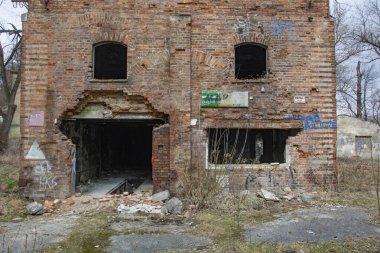 Bieczyce 'deki bir tahıl fabrikasının kalıntıları.