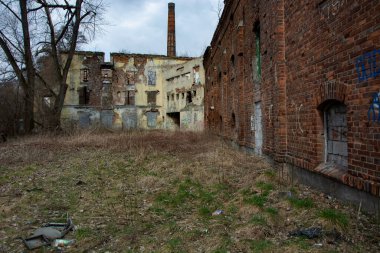 Bieczyce 'deki bir tahıl fabrikasının kalıntıları.