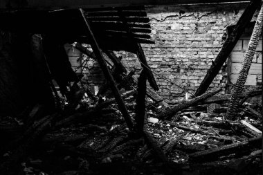 Bieczyce 'deki bir tahıl fabrikasının kalıntıları.