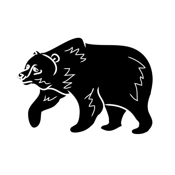 Niedźwiedź brunatny - czarna sylwetka 0 — Wektor stockowy