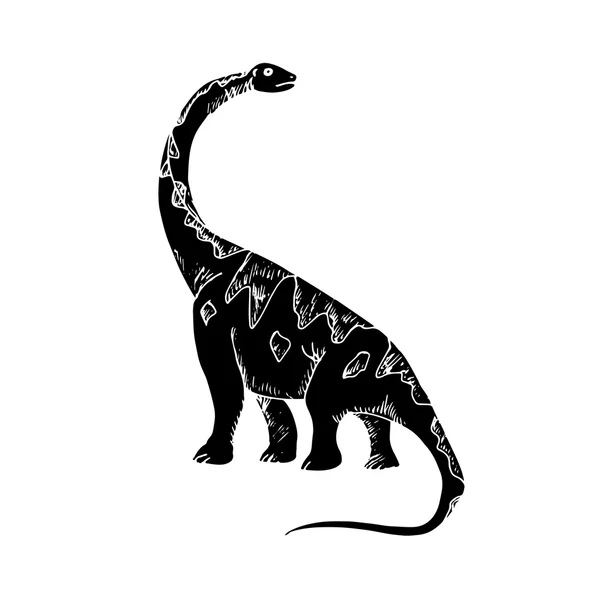 Dinosaurier schwarze Silhouette — Stockvektor