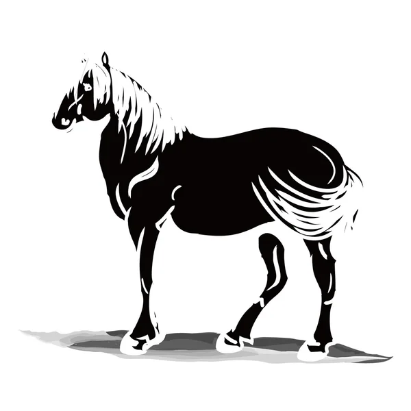 Black stallion silhouette — Stock Vector