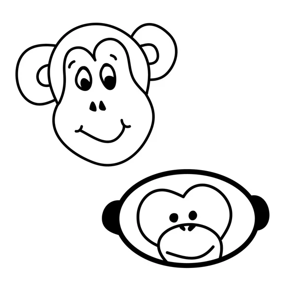 Monkey faces fun — Stock Vector